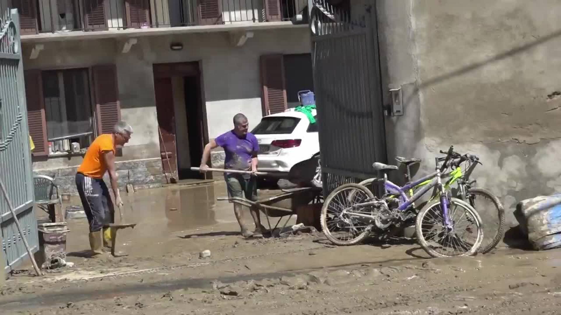Así ha quedado Lauriano, en el norte de Italia, tras las fuertes lluvias e inundaciones